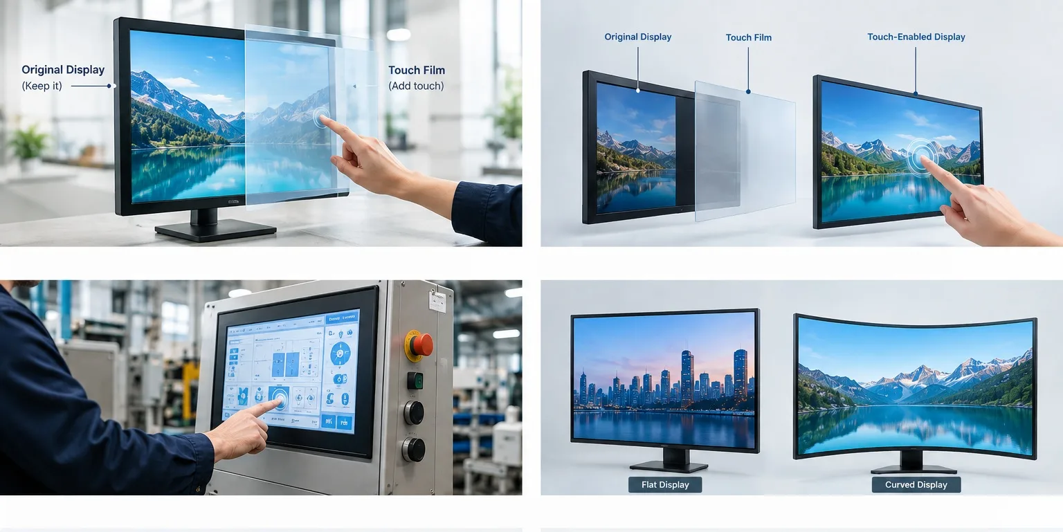 Discover how Touch Film can add touch functionality to existing displays without replacing the original screen, making it useful for OEM, industrial, interactive display and retrofit projects.