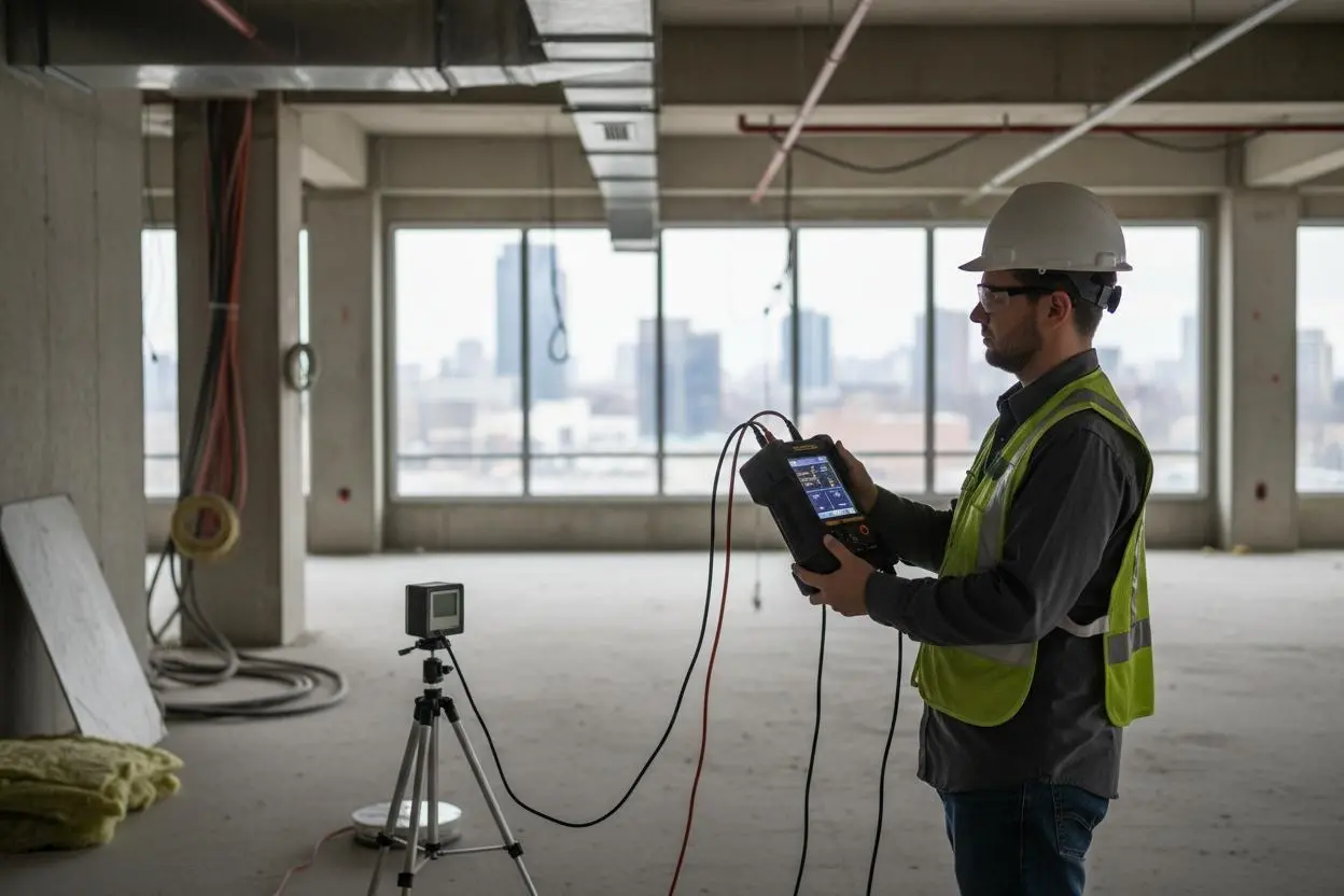Building environment audit with on-site measurement