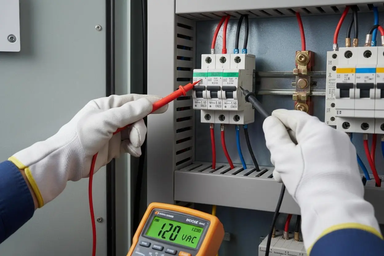 Circuit troubleshooting with a multimeter test
