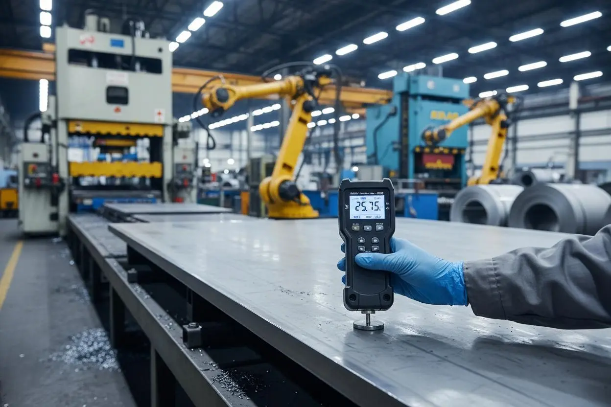 Coating thickness QC measurement in production