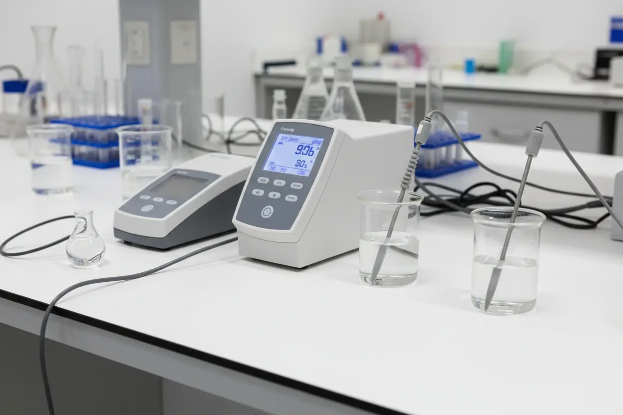 Pharmaceutical QC testing at a lab bench